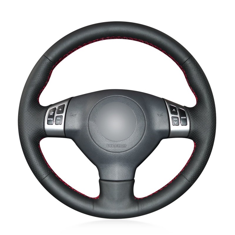 Loncky Auto Custom Fit OEM Black Genuine Leather Steering Wheel Covers